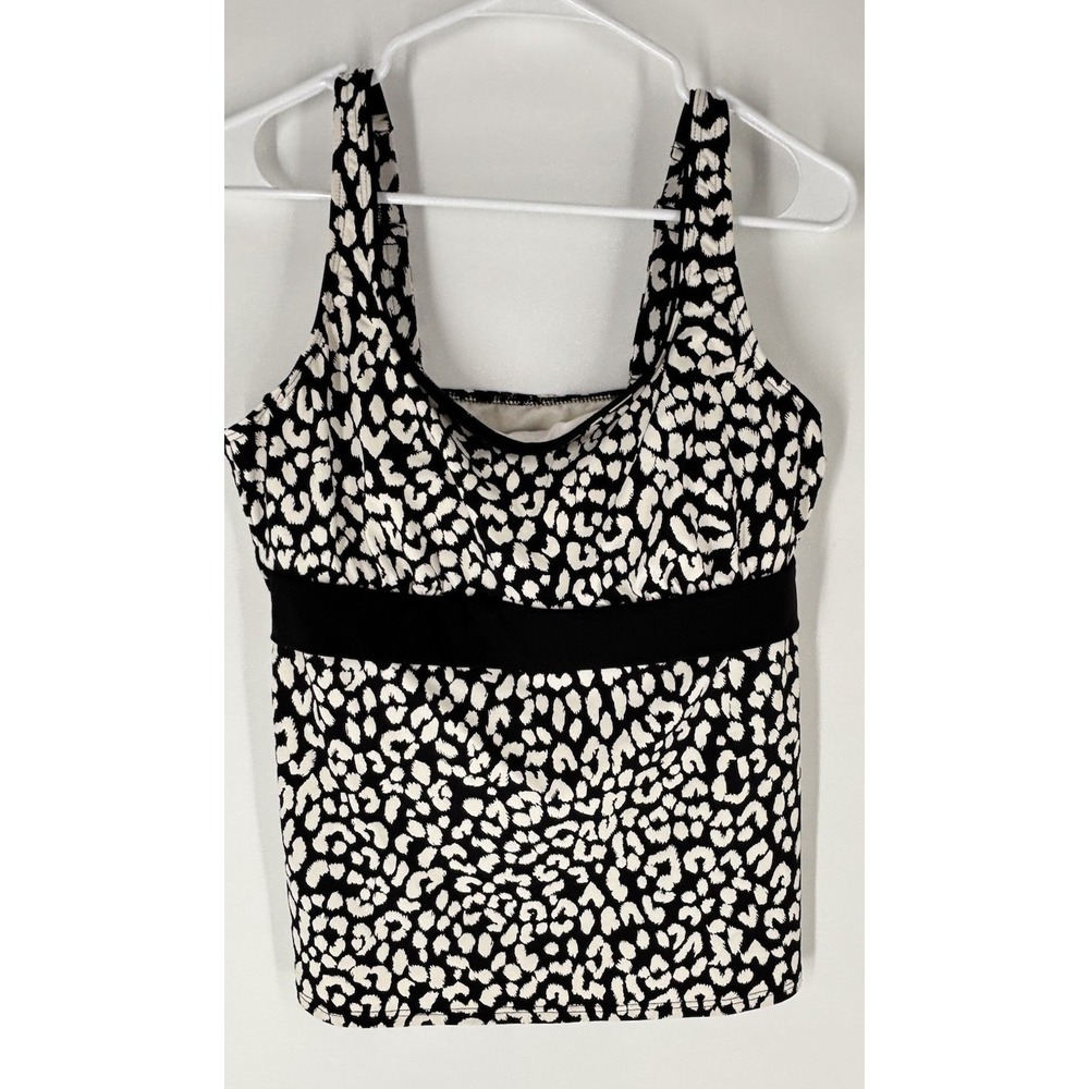 Lands End Womens Tankini Top Sz 14 Built In Bra Underwire Empire Neutral Comfy